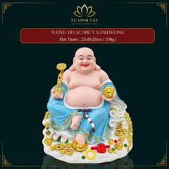 Tượng Phật Di Lặc Ngự Tòa Mây Như Ý Xanh Dương Cao Cấp