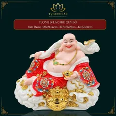 Tượng Phật Di Lặc Phú Quý Đỏ Phong Thuỷ - Chiêu Tài Tiến Bảo, Bình An - Tụ Linh Các
