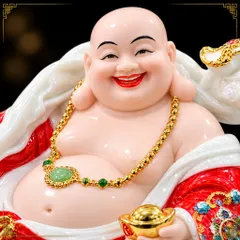 Tượng Phật Di Lặc Phú Quý Đỏ Phong Thuỷ - Chiêu Tài Tiến Bảo, Bình An - Tụ Linh Các