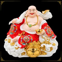 Tượng Phật Di Lặc Phú Quý Đỏ Phong Thuỷ - Chiêu Tài Tiến Bảo, Bình An - Tụ Linh Các