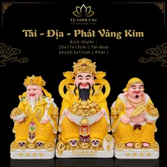 Bộ Tượng Tài – Địa – Phát Vàng Kim Cao Cấp - Phát Lộc Chiêu Tài, Hòa Hợp & Vượng Khí - Tụ Linh Các
