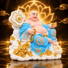 Tượng Phật Di Lặc Ngự Tòa Mây Xanh Dương Cao Cấp