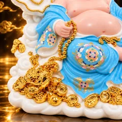 Tượng Phật Di Lặc Ngự Tòa Mây Xanh Dương Cao Cấp