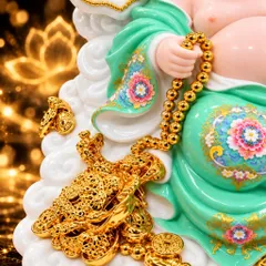 Tượng Phật Di Lặc Ngự Tòa Mây Xanh Lá Cao Cấp
