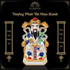 Tượng Phát Tài Hoa Xanh  Cao Cấp - Phát Lộc Chiêu Tài, Hòa Hợp & Vượng Khí - Tụ Linh Các