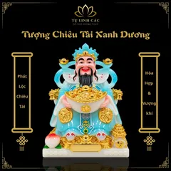 Tượng Chiêu Tài Xanh Dương Vàng Cao Cấp - Phát Lộc Chiêu Tài, Hòa Hợp & Vượng Khí - Tụ Linh Các