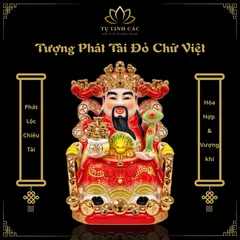 Tượng Phát Tài Đỏ Chữ Việt Cao Cấp - Phát Lộc Chiêu Tài, Hòa Hợp & Vượng Khí - Tụ Linh Các