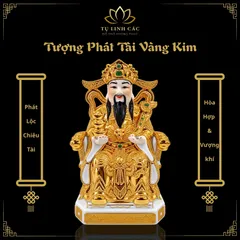 Tượng Phát Tài Vàng Kim Cao Cấp - Phát Lộc Chiêu Tài, Hòa Hợp & Vượng Khí - Tụ Linh Các