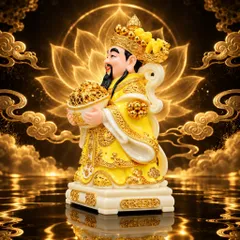 Tượng Thần Phát Tài Vàng Cao Cấp - Phát Lộc Chiêu Tài, Hòa Hợp Vượng Khí - Tụ Linh Các