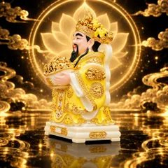 Tượng Thần Phát Tài Vàng Cao Cấp - Phát Lộc Chiêu Tài, Hòa Hợp Vượng Khí - Tụ Linh Các