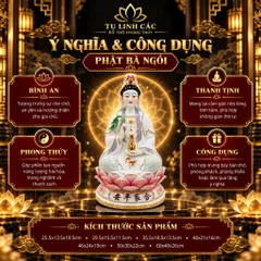 Tượng Phật Bà Quan Âm Tọa Đài Sen - Chế Tác Tinh Xảo, Cầu Bình An Gia Đạo - Tụ Linh Các