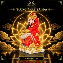 Tượng Thần Phát Tài Đỏ Cao Cấp - Phát Lộc Chiêu Tài, Hòa Hợp Vượng Khí - Tụ Linh Các