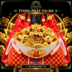 Tượng Thần Phát Tài Đỏ Cao Cấp - Phát Lộc Chiêu Tài, Hòa Hợp Vượng Khí - Tụ Linh Các
