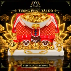 Tượng Thần Phát Tài Đỏ Cao Cấp - Phát Lộc Chiêu Tài, Hòa Hợp Vượng Khí - Tụ Linh Các