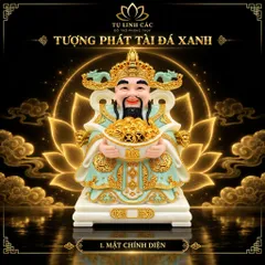 Tượng Thần Phát Tài Đá Xanh Cao Cấp - Phát Lộc Chiêu Tài, Hòa Hợp Vượng Khí - Tụ Linh Các