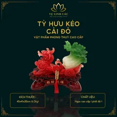 TỲ HƯU KÉO CẢI ĐỎ - ĐỒ THỜ PHONG THUỶ CHIÊU TÀI HÚT LỘC