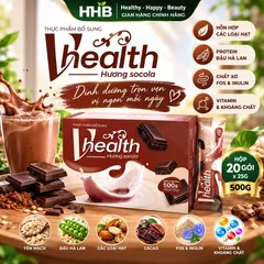 Vhealth Hương Socola Hỗn Hợp Các Loại Hạt, Protein Đậu Hà Lan, 20 Gói x 25g