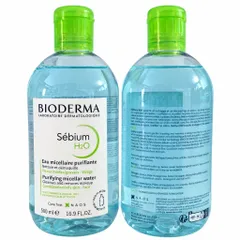 Nước tẩy trang Pháp Bioderma H2O Créaline và Sébium 500ml cho da nhạy cảm, da hỗn hợp dầu mụn