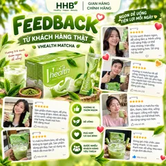 Vhealth Trà Xanh Matcha, Protein Đậu Hà Lan, Chất Xơ FOS Inulin, Hộp 20 Gói 500g