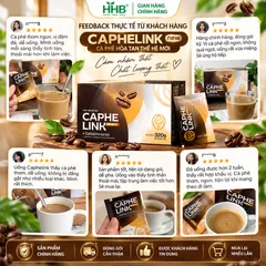 Caphelink New Cà Phê Hòa Tan, Lá Chay Hoàng Kỳ, Hộp 20 Gói x 16g