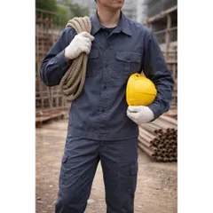 Quần Áo Bảo Hộ Lao Động Nam Màu Xanh Xám Siêu Bền Chống Bám Bụi Dày Dặn Thoáng Mát