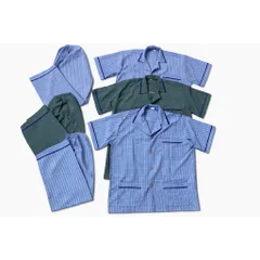 Bộ Đồ Ngủ Nam Pijama Kẻ Sọc Cổ Bẻ Tay Ngắn Quần Dài mặc nhà mùa hè thoáng mát