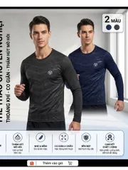 Combo 2 Áo Thu Nam Tập Gym Thể Thao dài tay co giãn thoáng khí thấm hút mồ hôi phù hợp thể thao bền đẹp