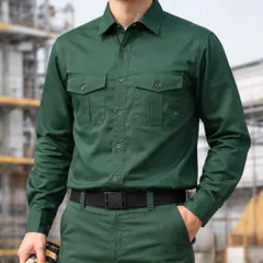 Bộ Quần Áo Bảo Hộ Lao Động Nam Màu Xanh Đậm Vải Dày Dặn, Thoáng Mát, Chống Bụi Bẩn, Độ Bền Cao