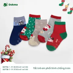 🌙 TẤT TRẺ EM DOKMA 3-7 TUỔI – SET 3 ĐÔI COTTON MỀM MẠI, CHỐNG TRƠN