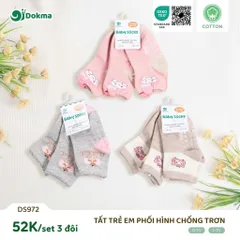 TẤT TRẺ EM DOKMA CHÍNH HÃNG | SET 3 ĐÔI, COTTON MỀM MẠI, CHỐNG TRƠN