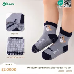 TẤT TRẺ EM DOKMA CHÍNH HÃNG | SET 3 ĐÔI, COTTON MỀM MẠI, CHỐNG TRƠN