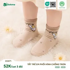 TẤT TRẺ EM DOKMA CHÍNH HÃNG | SET 3 ĐÔI, COTTON MỀM MẠI, CHỐNG TRƠN