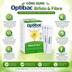 [ Nhập khẩu ]Men Vi Sinh Bifido & Fibre H/30 gói OPTIBAC Bổ sung lợi khuẩn & chất xơ FOS hỗ trợ đường ruột