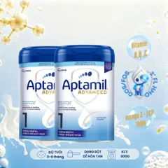 Combo 2 lon Aptamil Advanced nhập khẩu UK, công thức 2'FL-HMO hỗ trợ tăng cường miễn dịch cho đường ruột, GOS/FOS