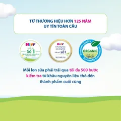 Sữa bột công thức HiPP 4 Organic Combiotic 800g Dành cho trẻ từ 3 tuổi.