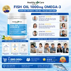 [ Nhập khẩu ] ￼Dầu Cá Bổ Sung Omega 3 Healthy Care Fish Oil 1000mg  - Hỗ Trợ Sáng Mắt, Bổ Não, Tim Mạch của Úc