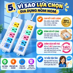 Ổ Điện Đa Năng 5M Có Cổng USB Cao Cấp Chống Cháy Nổ - NOM NOM KITCHEN
