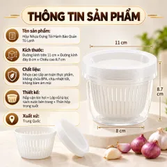 Hộp Nhựa Đựng Tỏi Hành Có Rá Lọc Ráo Nước Bảo Quản Tủ Lạnh Khóa Mùi - NOM NOM KITCHEN