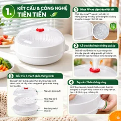 Bộ Khay Hấp Lò Vi Sóng An Toàn Việt Nhật Cao Cấp - NOM NOM KITCHEN