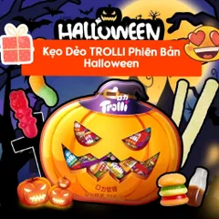 (Hoả tốc) Kẹo dẻo Halloween hãng Trolli, kẹo trái cây chip chip túi bí ngô 237g