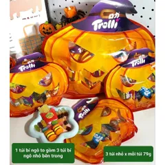(Hoả tốc) Kẹo dẻo Halloween hãng Trolli, kẹo trái cây chip chip túi bí ngô 237g