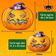 (Hoả tốc) Kẹo dẻo Halloween hãng Trolli, kẹo trái cây chip chip túi bí ngô 237g