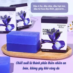 Xà bông tắm tinh dầu tử hoa địa đinh giảm mụn, chống viêm, kháng khuẩn, không khô da SIMISI hộp 90g