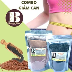 Combo Bột gạo lứt + Bột gạo lứt mè đen giảm cân Brown Rice