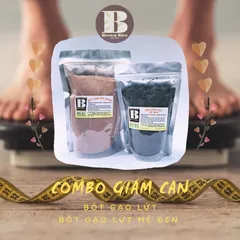 Combo Bột gạo lứt + Bột gạo lứt mè đen giảm cân Brown Rice