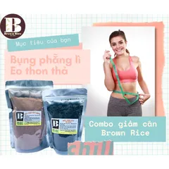 Combo Bột gạo lứt + Bột gạo lứt mè đen giảm cân Brown Rice