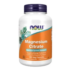 Magnesium Citrate Now Foods - Hỗ trợ giảm đường huyết cao cải thiện chất lượng giấc ngủ giảm lo âu căng thẳng mệt mỏi sản xuất Mỹ