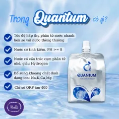Nước Uống Hydrogen Quantum/ hỗ trợ bù nước bù khoáng/ hỗ trợ giảm trào ngược dạ dày/10 túi x 350ml dạng túi uống