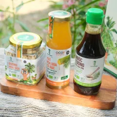 Hộp quà gia vị hữu cơ Sokfarm (Mật cô đặc 250g + Nước tương 200ml + Đường 150g).