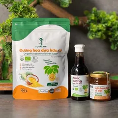 Combo 3 sản phẩm gia vị cho trẻ em từ mật hoa dừa Sokfarm